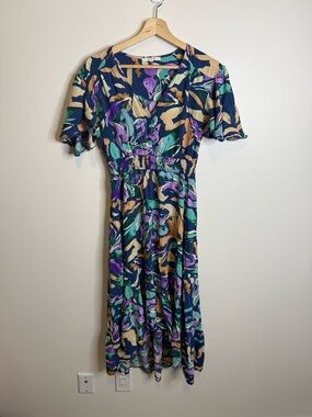 Anthropologie's Abel the Label Purple blue High Low Maxi Dress size large